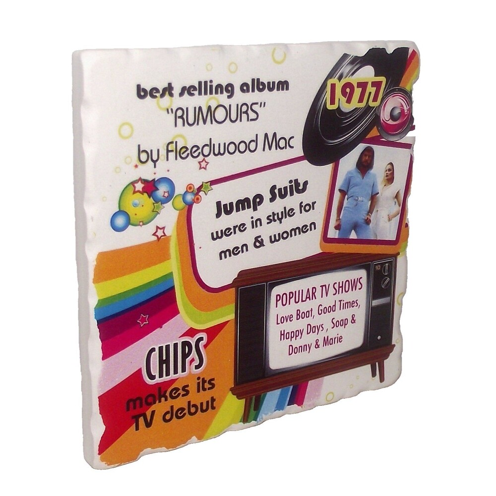 Coaster Year 1977 Tile Retro Birthday Anniversary Graduation History Fleetwood